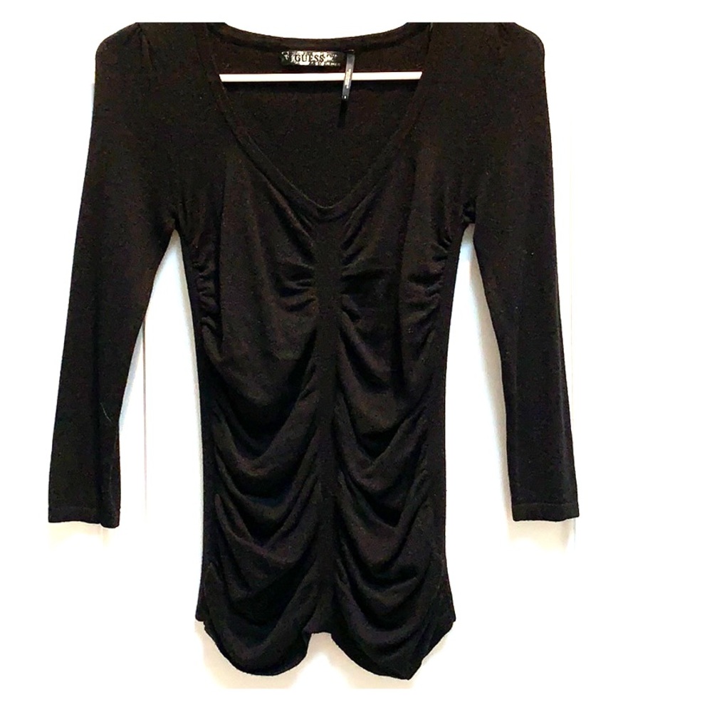 guess • black ruched sweater top